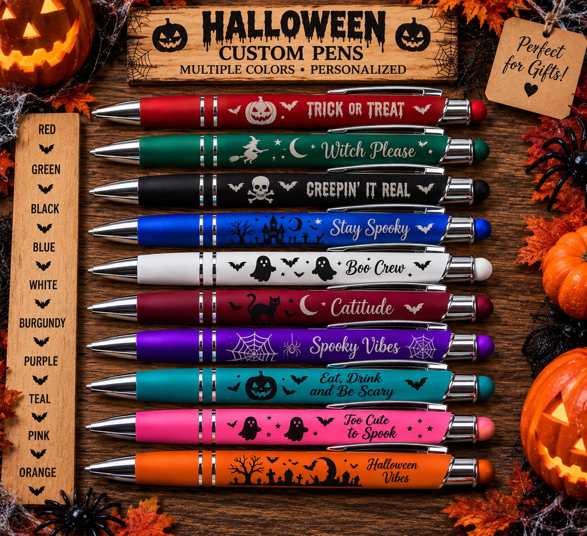 Personalized Halloween Pens β Custom Laser Engraved Spooky Designs ππ»