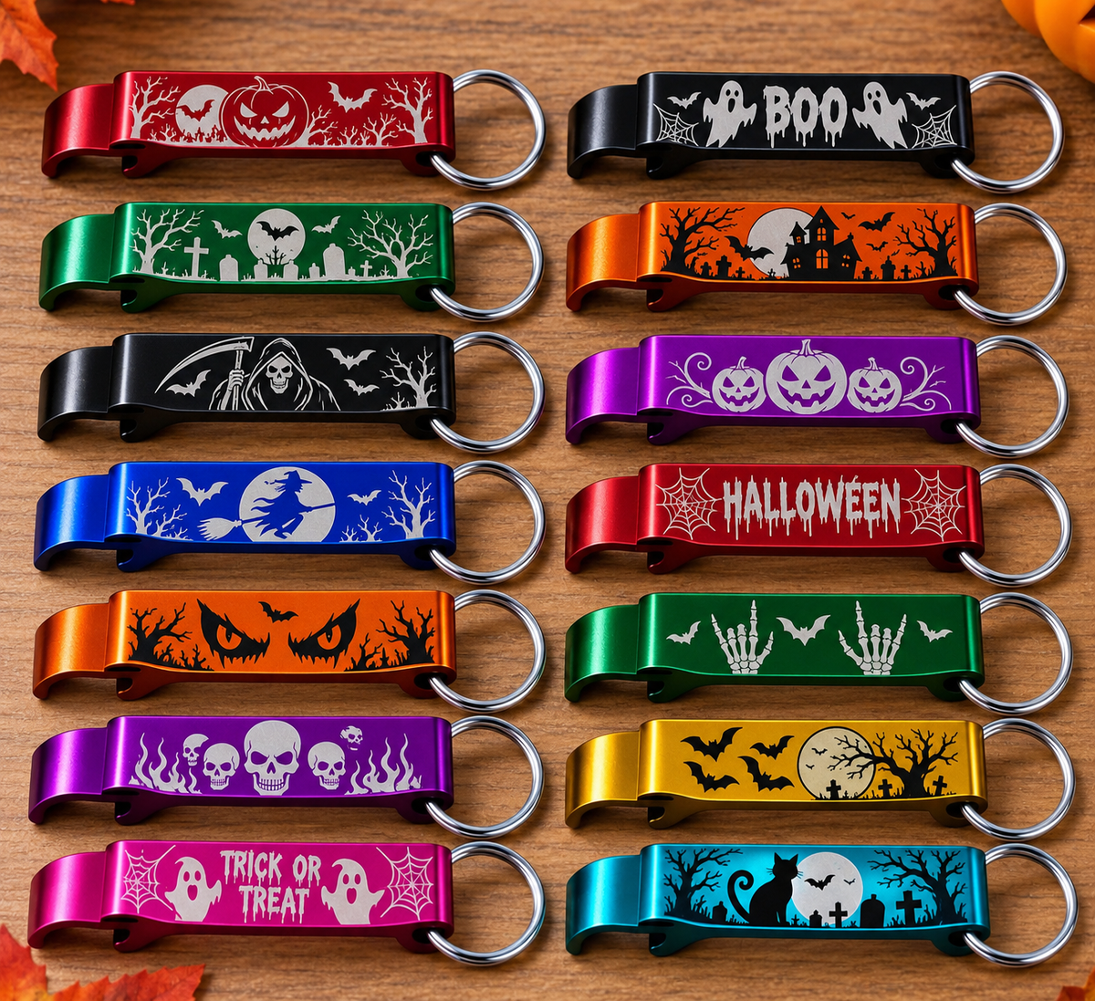 Halloween Laser Engraved Bottle Openers Keychains