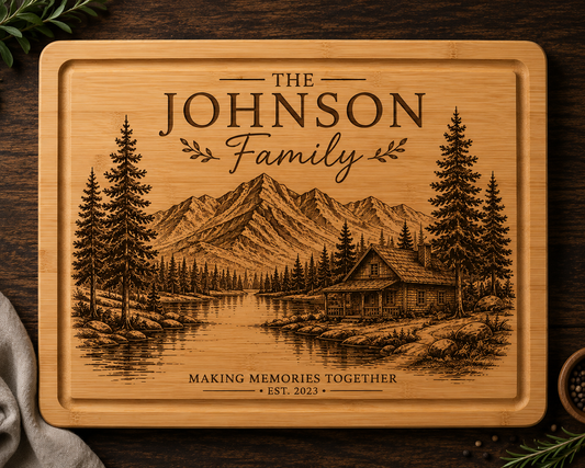 Personalized Laser Engraved Cutting Board | Custom Name, Recipe & Gift