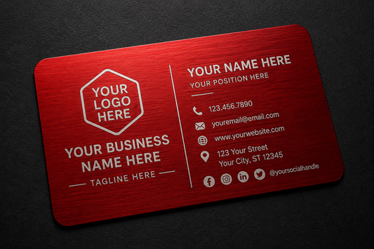 Aluminum Engraved Business Cards (50 Count)
