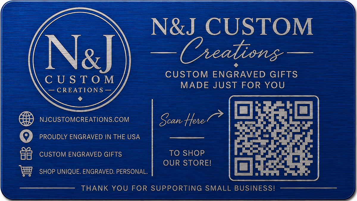 Laser Engraved Aluminum Business Cards | 50 Pack