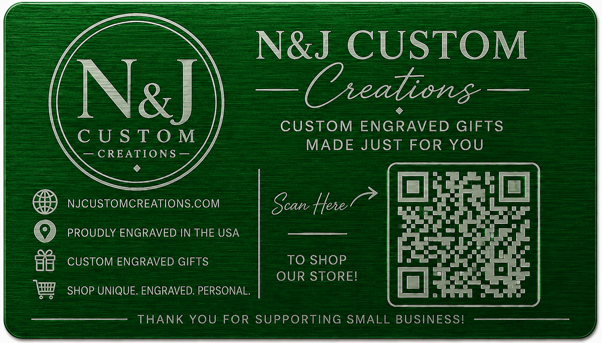 Laser Engraved Aluminum Business Cards | 50 Pack