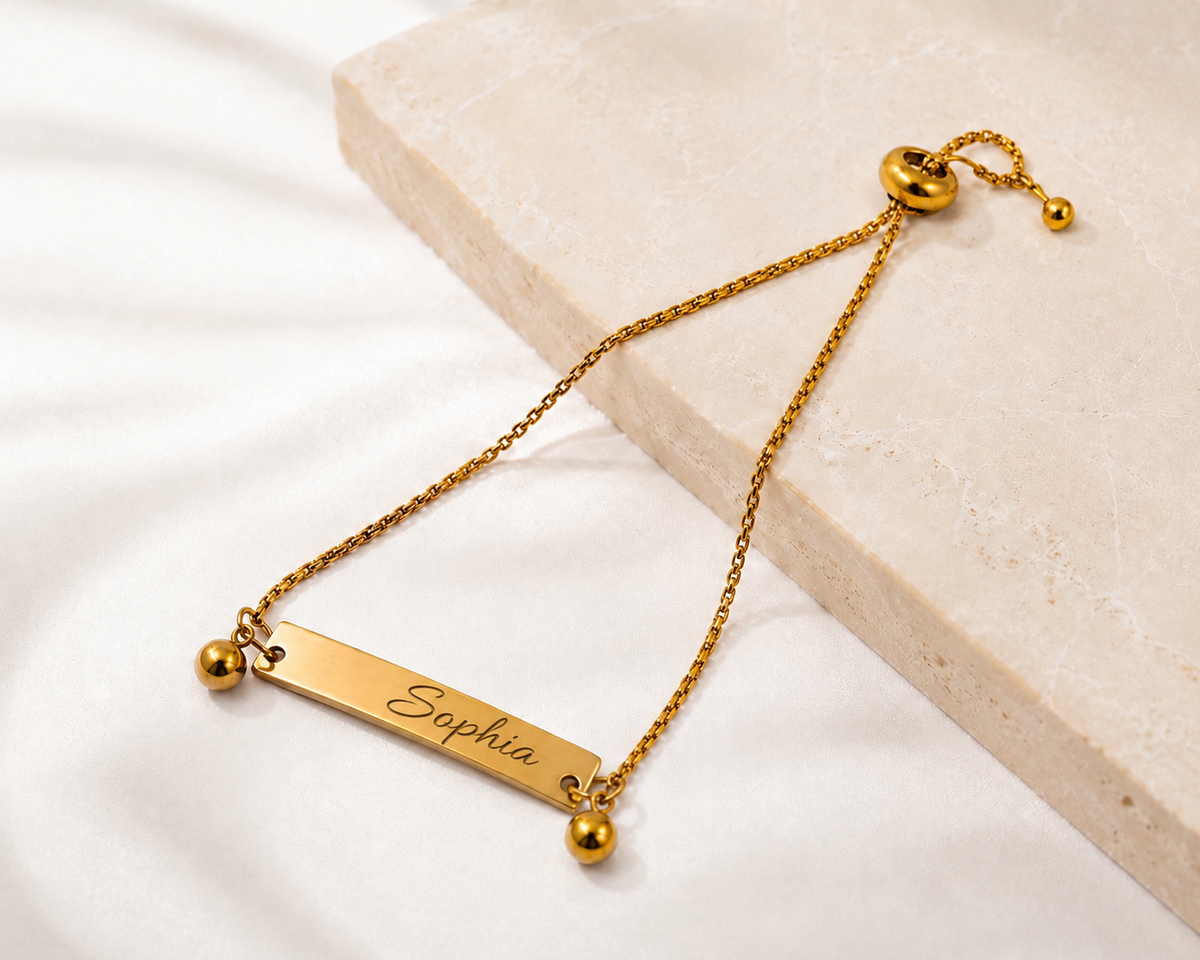 Custom Stainless Steel Bracelet | Silver or Gold Finish