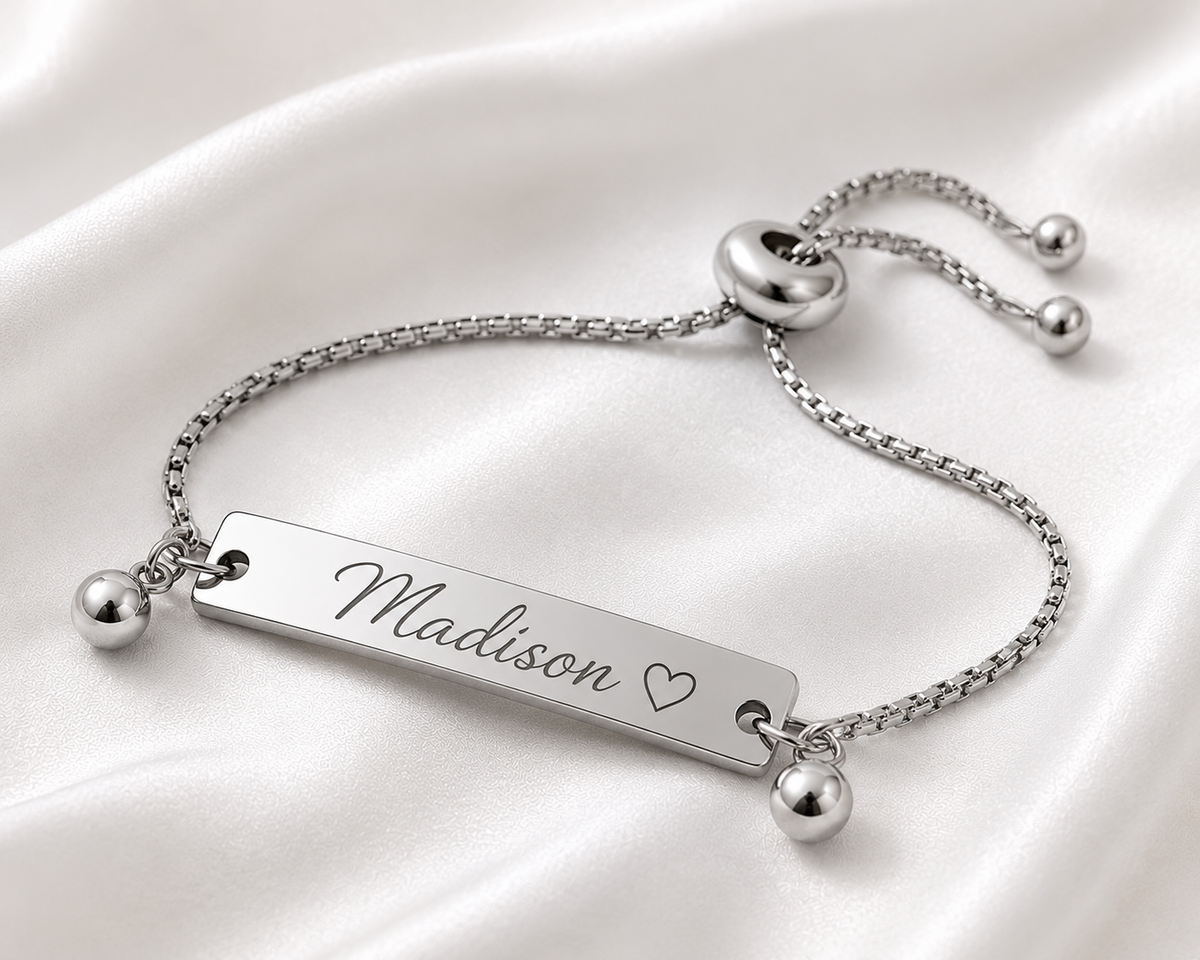 Custom Stainless Steel Bracelet | Silver or Gold Finish