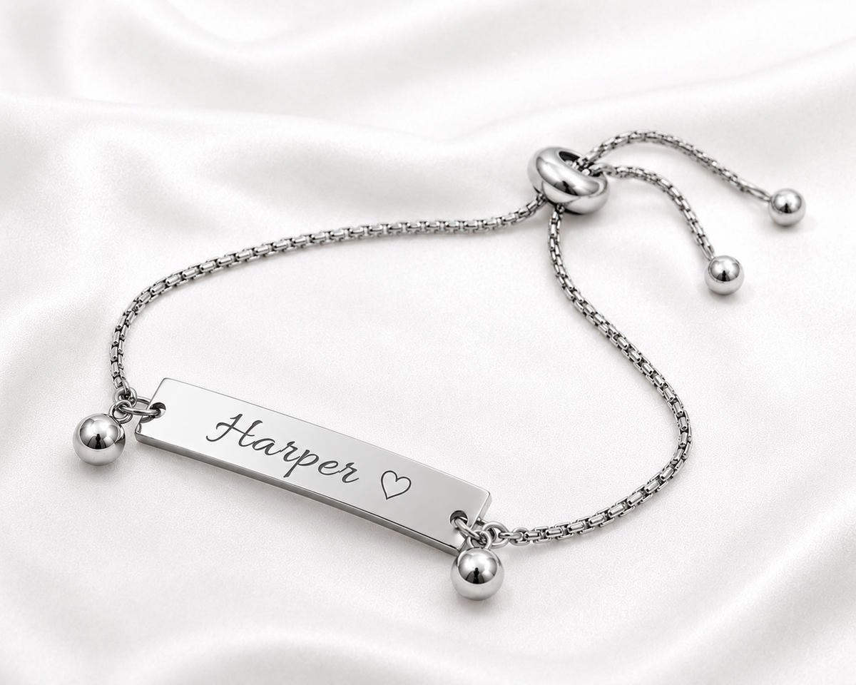 Custom Stainless Steel Bracelet | Silver or Gold Finish