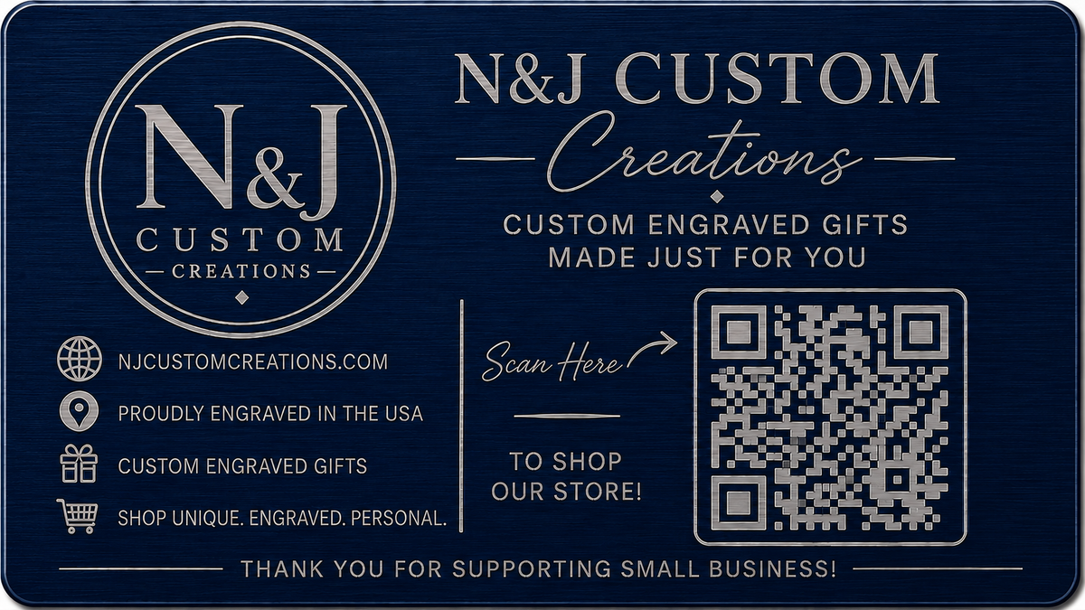 Laser Engraved Aluminum Business Cards | 50 Pack