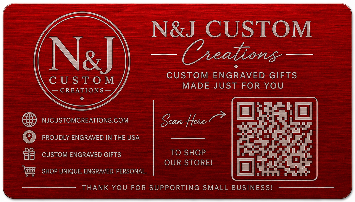 Laser Engraved Aluminum Business Cards | 50 Pack