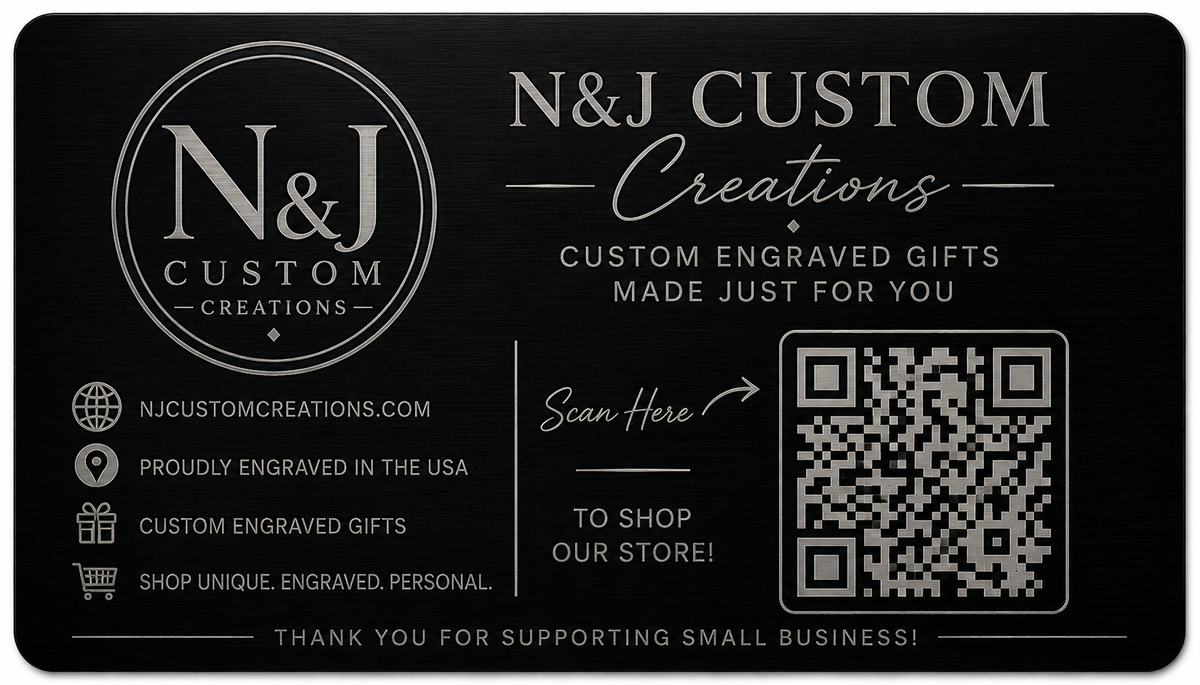 Laser Engraved Aluminum Business Cards | 50 Pack