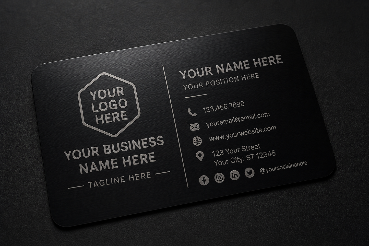 Aluminum Engraved Business Cards (50 Count)