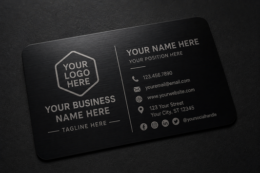 Aluminum Engraved Business Cards (50 Count)