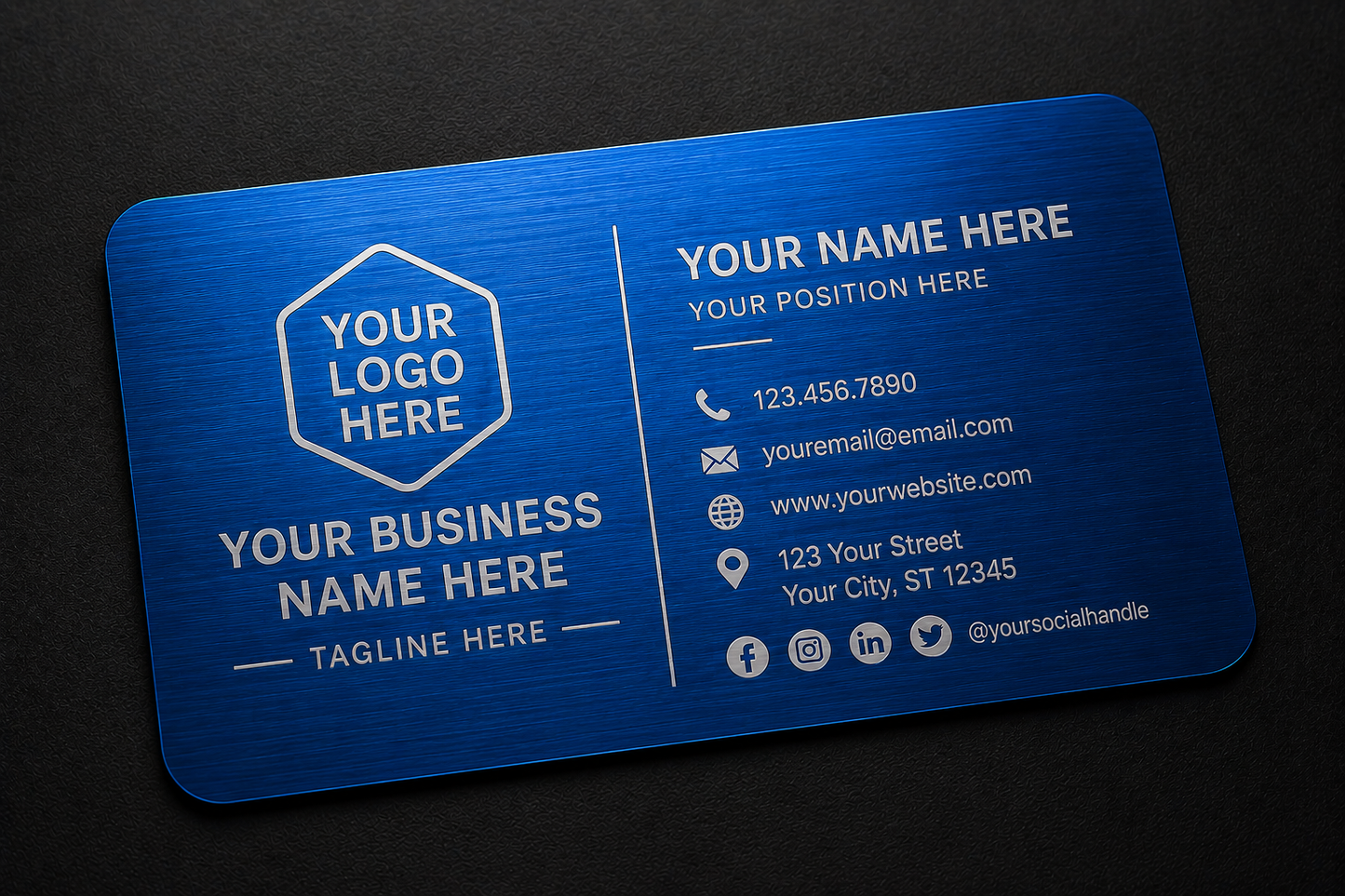 Aluminum Engraved Business Cards (50 Count)