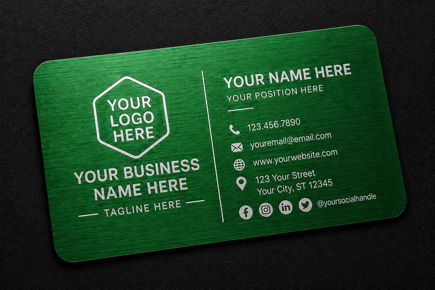 Aluminum Engraved Business Cards (50 Count)
