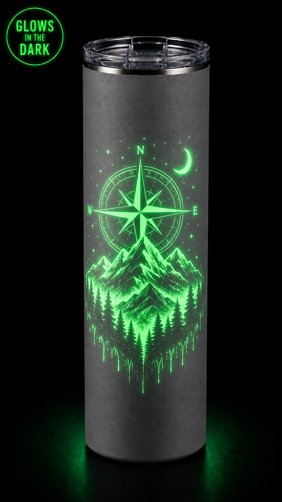 Custom Laser Engraved Glow in the Dark Tumbler