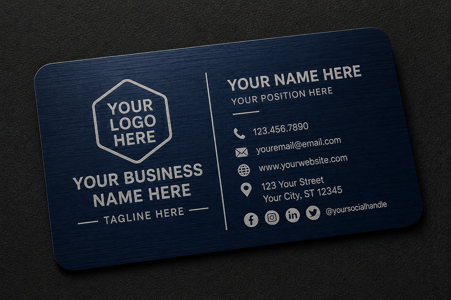 Aluminum Engraved Business Cards (50 Count)