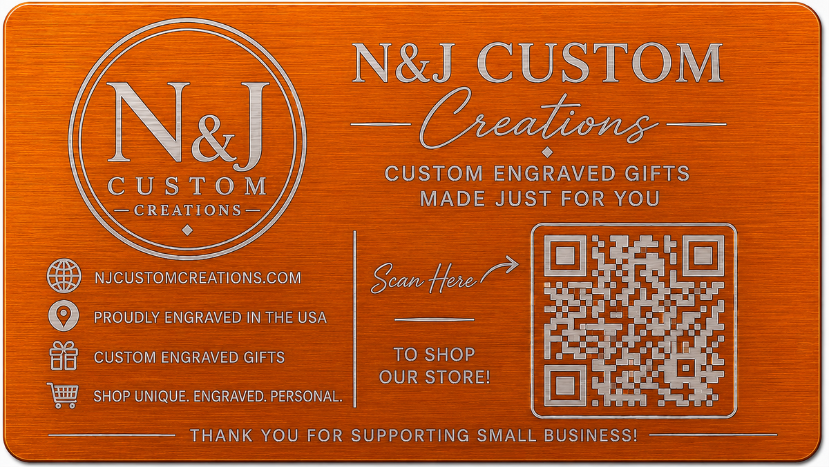 Laser Engraved Aluminum Business Cards | 50 Pack