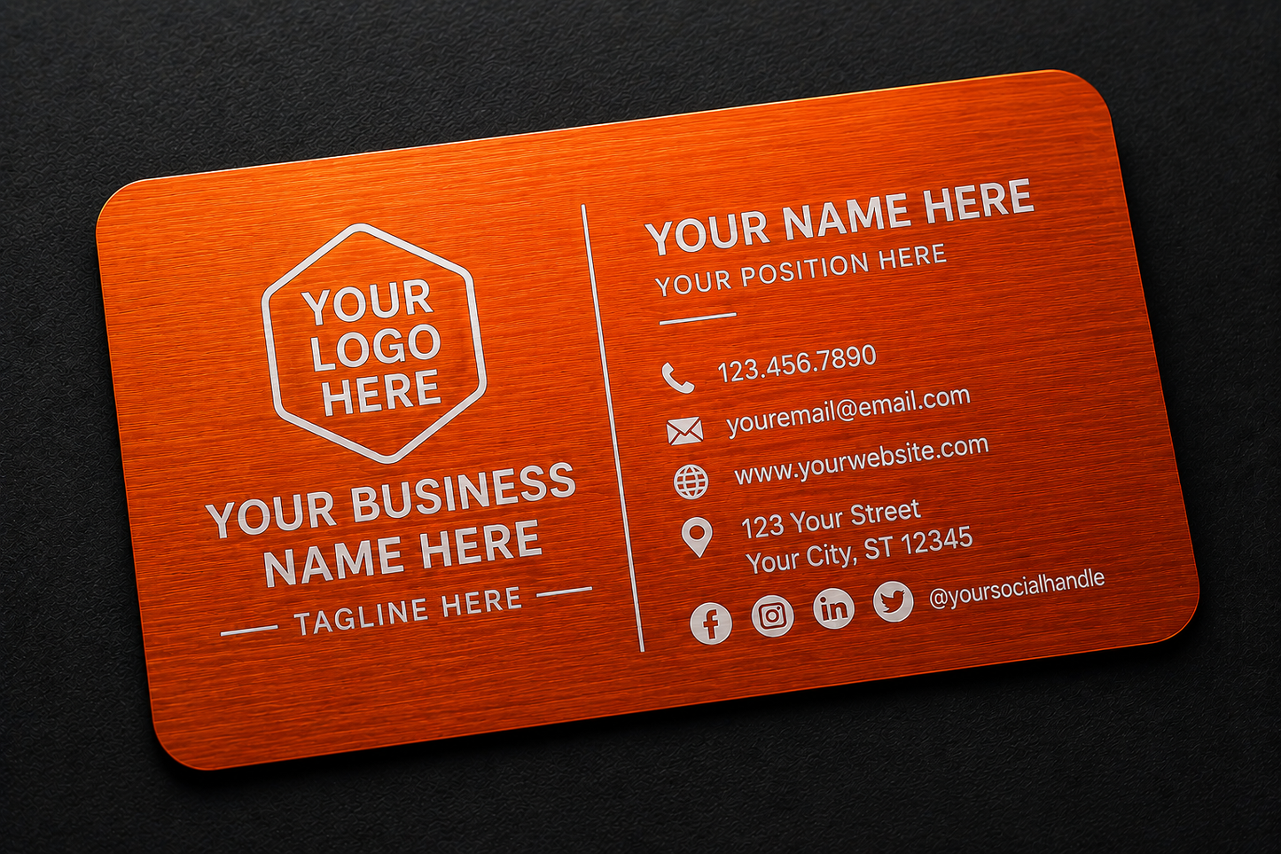 Aluminum Engraved Business Cards (50 Count)