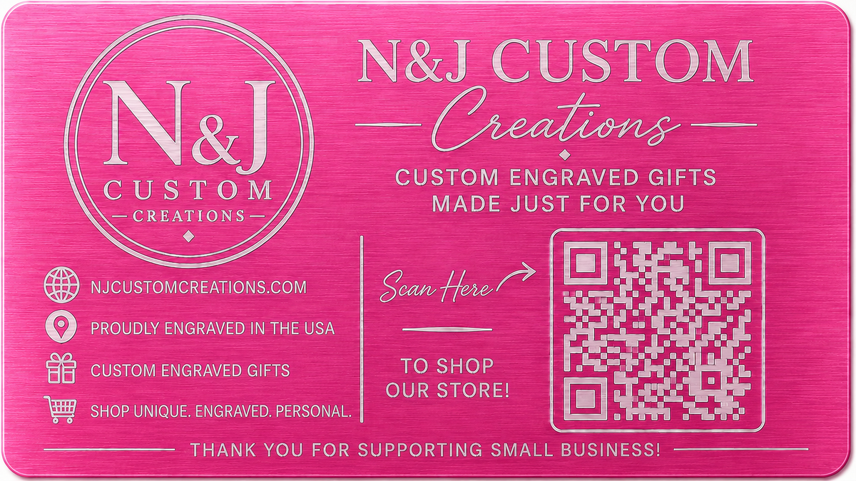 Laser Engraved Aluminum Business Cards | 50 Pack