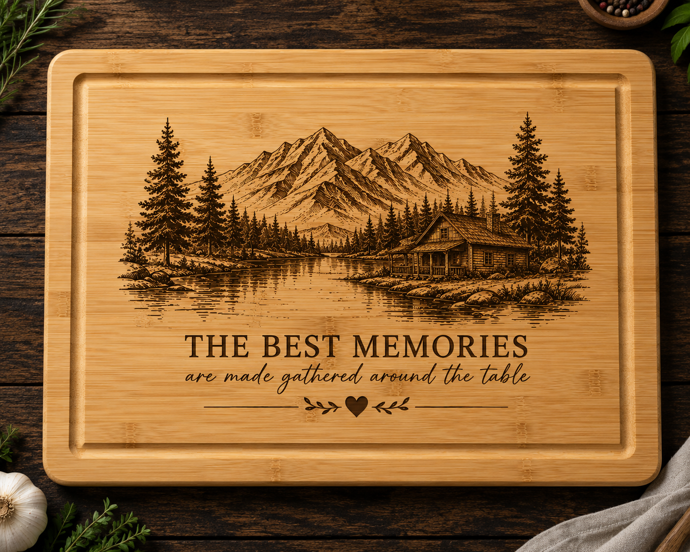 Personalized Laser Engraved Cutting Board | Custom Name, Recipe & Gift