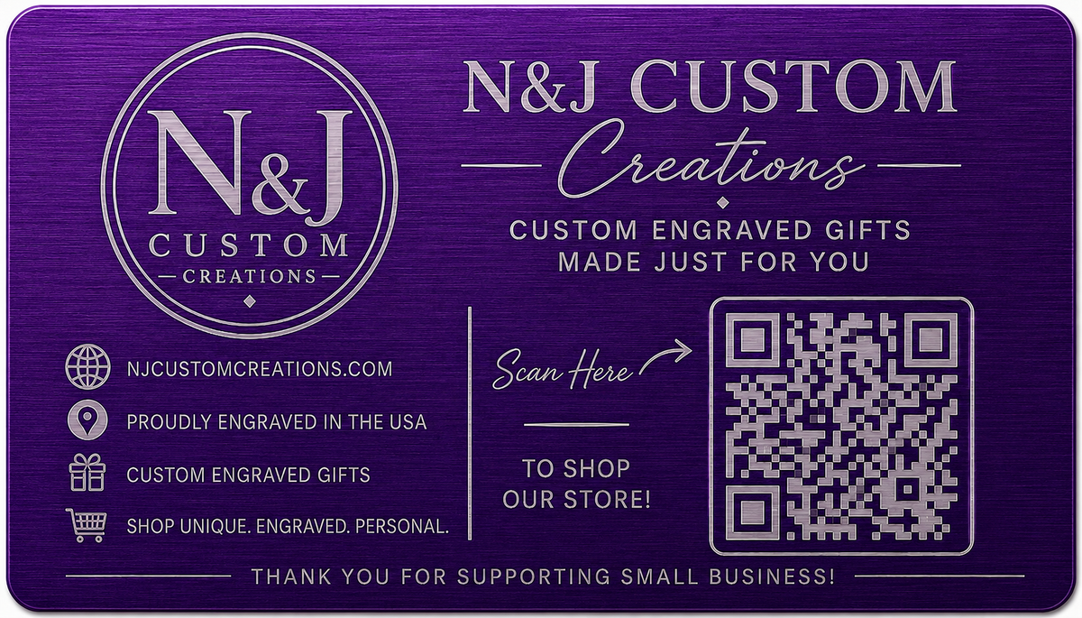 Laser Engraved Aluminum Business Cards | 50 Pack