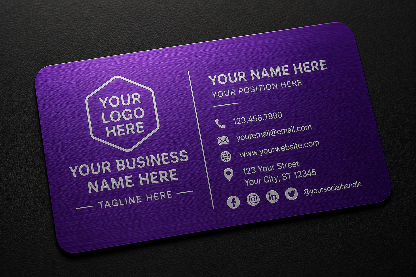 Aluminum Engraved Business Cards (50 Count)