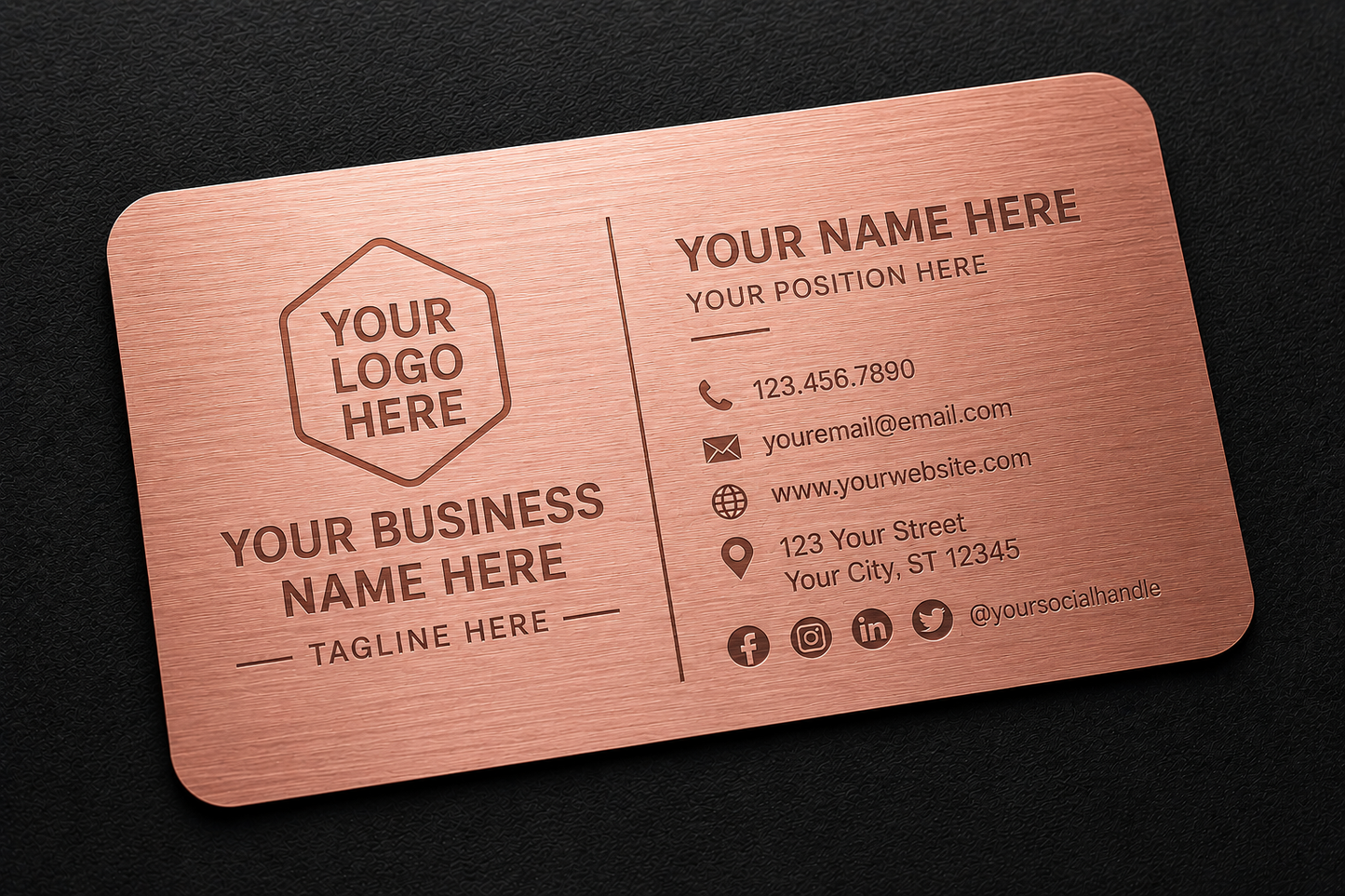 Aluminum Engraved Business Cards (50 Count)